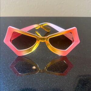 Geometric Pink and Yellow Sunglasses